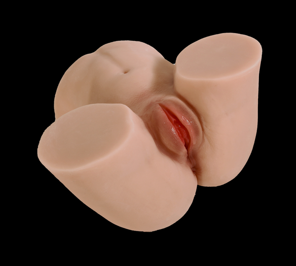 Gerçekçi Kalça Şeklinde Soft Dokulu Çift Girişli Titreşimli Mastürbatör – Anal & Vajinal 2’si 1 Arada