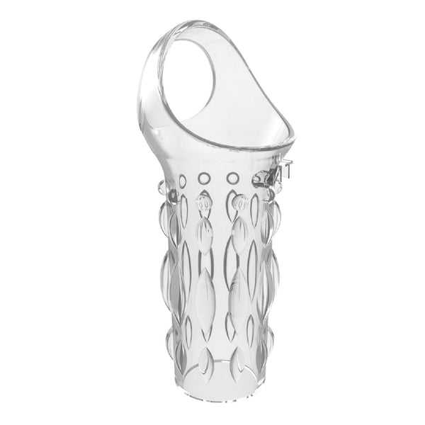 12 CM Silikon Şeffaf Tırtıklı Penis Kılıfı