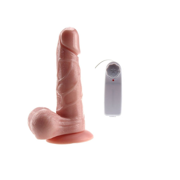 17 Cm Kumandalı Klasik Titreşimli Gerçekçi Dokulu Realistik Vibratör Penis