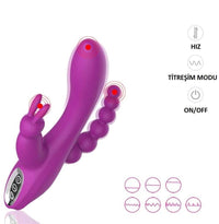 USB Şarjlı Klitoral & Anal Uyarıcı Teknolojik Vibratör – Mor