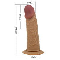 17,5 CM Titreşimli Belden Bağlamalı Süper Yumuşak Dokulu İçi Boş 7 cm Dolgulu Strapon Penis