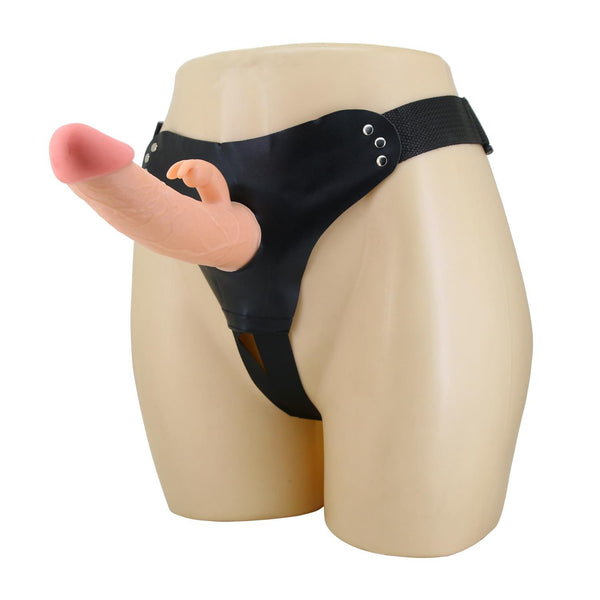 19 cm Belden Bağlamalı İçi Boş Klitoris Uyarıcı Protez Penis – Strapless