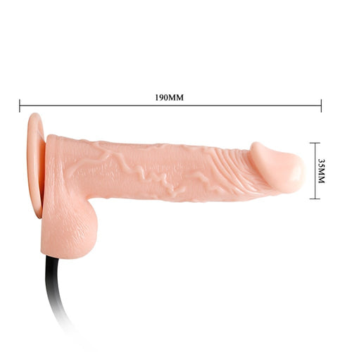 19 CM Pompalı Büyüyen Realistik Penis Vakumlu Anal & Vajinal Kullanım Uyumlu Dildo