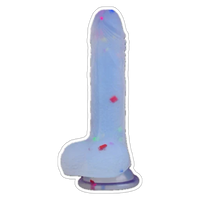 19 CM Renkli Benekli Ultra Yumuşak Dokulu Şeffaf Realistik Yapay Penis Dildo