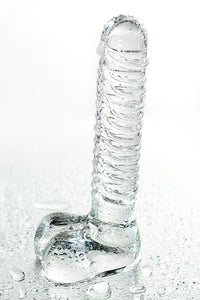 Sexus Glass Cam Dildo – Transparan, 21 cm, Sıcaklık Oyununa Uygun