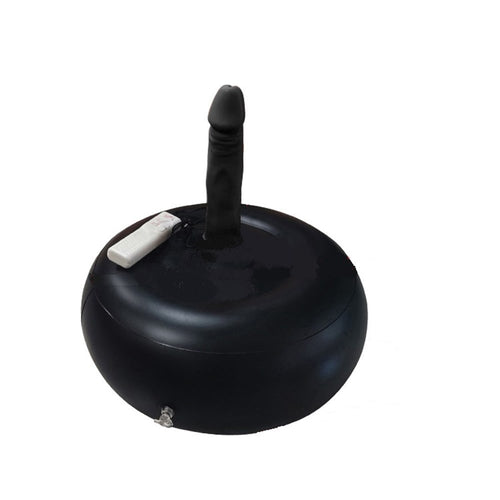 20 CM Realistik Dokulu Siyah İnflatable Pilates Toplu Vibratör Penis