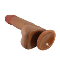 Sliding Skin Series 22 CM Yeni Nesil Çift Katmanlı Kayar Deri Özellikli Realistik Vantuzlu Dildo Vibratör Melez Penis