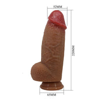 22 cm Ultra Realistik Deri Hissiyatlı Dildo – Kalın &amp; Et Dokulu Melez Penis