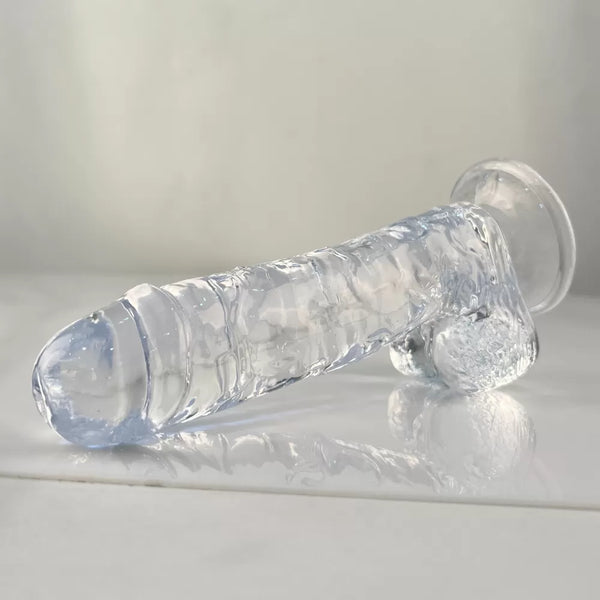 22 CM Realistik Jel Dokulu  Ultra Yumuşak Şeffaf Yapay Penis Dildo