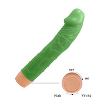 Barbara 22,5 CM Güçlü Titreşimli Klasik Floresan Renkli Realistik Gerçekci Penis Dildo