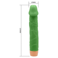 Barbara 22,5 CM Güçlü Titreşimli Klasik Floresan Renkli Realistik Gerçekci Penis Dildo
