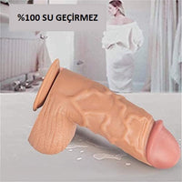 25 CM XXL Kısa Kalın Vantuzlu Realistik Penis Dildo