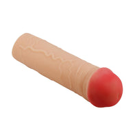 Extended Series Premium Dokulu 2,5 CM Dolgulu Ten Rengi Silikon Penis Kılıfı Nile