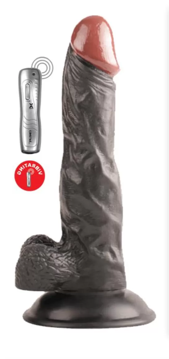 25 CM Realistik Dokulu Titreşimli Zenci Siyahi Realistik Vibratör Penis
