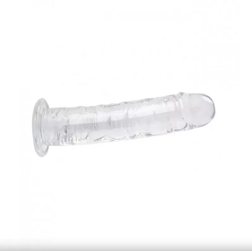 25 CM Realistik Jel Dokulu Testissiz Ultra Yumuşak Şeffaf Yapay Penis Dildo