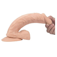 25 CM Vantuzlu Realistik Dokulu Testisli Realistik Dildo Penis