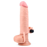 Pleasure X-Tender 3 CM Dolgulu Gerçekçi Et Dokulu Klitoris Uyarıcı Titreşimli Penis Kılıfı