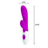 30 Fonksiyonlu Klitoris Uyarıcılı Tavşan Vibratör – Çift Motor, Mor, 20 cm