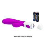 30 Fonksiyonlu Klitoris Uyarıcılı Tavşan Vibratör – Çift Motor, Mor, 20 cm