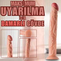 35 CM Realistik Dokulu Damarlı Dildo Testissiz İnce Uzun Büyük Boy Gerçekçi Yapay Penis Dildo