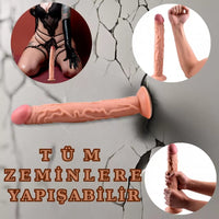 35 CM Realistik Dokulu Damarlı Dildo Testissiz İnce Uzun Büyük Boy Gerçekçi Yapay Penis Dildo