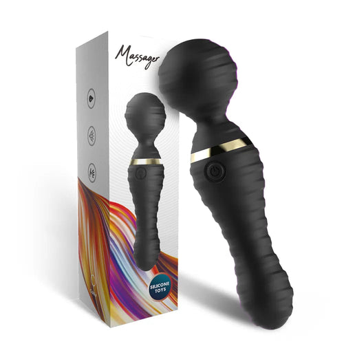 360° Dönebilen Esnek Kafalı Magic Wand Massager Orgazm Masaj Vibratör