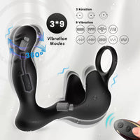 360° Rotasyonlu Perine ve Testis Uyarıcı Halkalı Prostat Masaj Vibratör