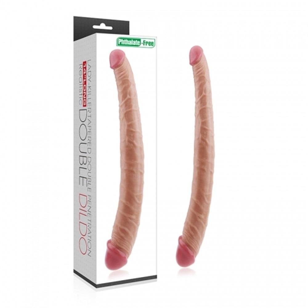 36,5 cm Lady Çift Taraflı Realistik Dildo Anal Vajinal Penis