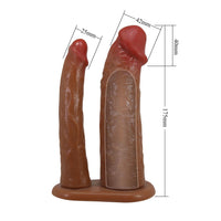 4 CM Dolgulu İçi Boş Belden Bağlamalı Çatal Realistik Dildo Penis