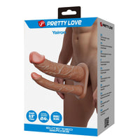 4 CM Dolgulu Uzatmalı Çiftli Çatal İçi Boş 17,5 CM Realistik Dokulu Çatal Dildo Penis Kılıfı