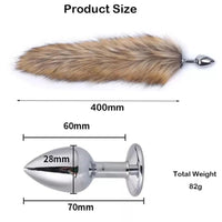 40 CM Tilki Kuyruklu Tüylü Metal Anal Plug