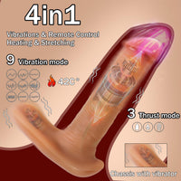 Giyilebilir 4 İn 1 Kumandalı Hareketli Ve Akıllı Isıtma Özellikli Gerçekçi Damarlı Yapay Penis Dildo Vibratör