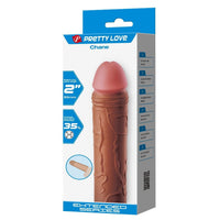 Extended Series Premium Dokulu 5 CM Dolgulu Melez Rengi Silikon Penis Kılıfı Chane
