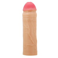 Extended Series Premium Dokulu 5 CM Dolgulu Ten Rengi Silikon Penis Kılıfı Chane