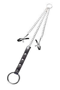 Metal Meme Kelepçesi & Penis Halkası Set – Gümüş, 60 cm