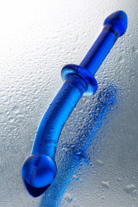 Sexus Glass Çift Taraflı Cam Dildo – Mavi, 25 cm