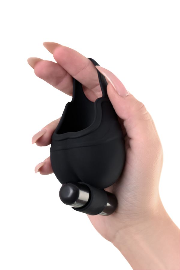 Erotist Penis Kılıfı – Ereksiyon Halkalı & Titreşimli, Silikon, Siyah, 6,5 cm