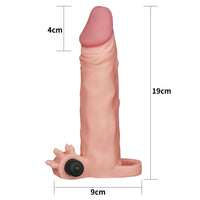 Pleasure X-Tender 5 CM Dolgulu Gerçekçi Et Dokulu Klitoris Uyarıcı Titreşimli Penis Kılıfı