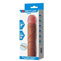 Extended Series Premium Dokulu 7,6 CM Dolgulu Melez Rengi Silikon Penis Kılıfı Kylian