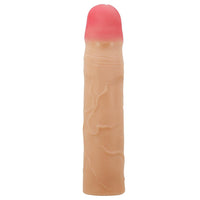 Extended Series Premium Dokulu 7,6 CM Dolgulu Ten Rengi Silikon Penis Kılıfı Kylian