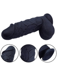 26 cm Realistik Dildo – Siyah | Kalın | Anal & Vajinal | Medikal Silikon