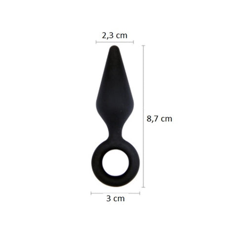 8,7 cm Halkalı Silikon Anal Tıkaç Plug