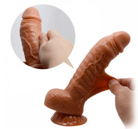 Sliding Skin Series 18 cm Yeni Nesil Çift Katmanlı Kayar Deri Özellikli Realistik Vantuzlu Dildo Penis