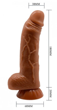 Sliding Skin Series 18 cm Yeni Nesil Çift Katmanlı Kayar Deri Özellikli Realistik Vantuzlu Dildo Penis