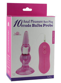 Jel Dokulu Boğumlu Titreşimli Silikon Alışıtırıcı Anal Butt Plug Pembe