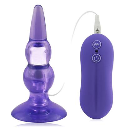 Jel Dokulu Boğumlu Titreşimli Silikon Alışıtırıcı Anal Butt Plug Mor
