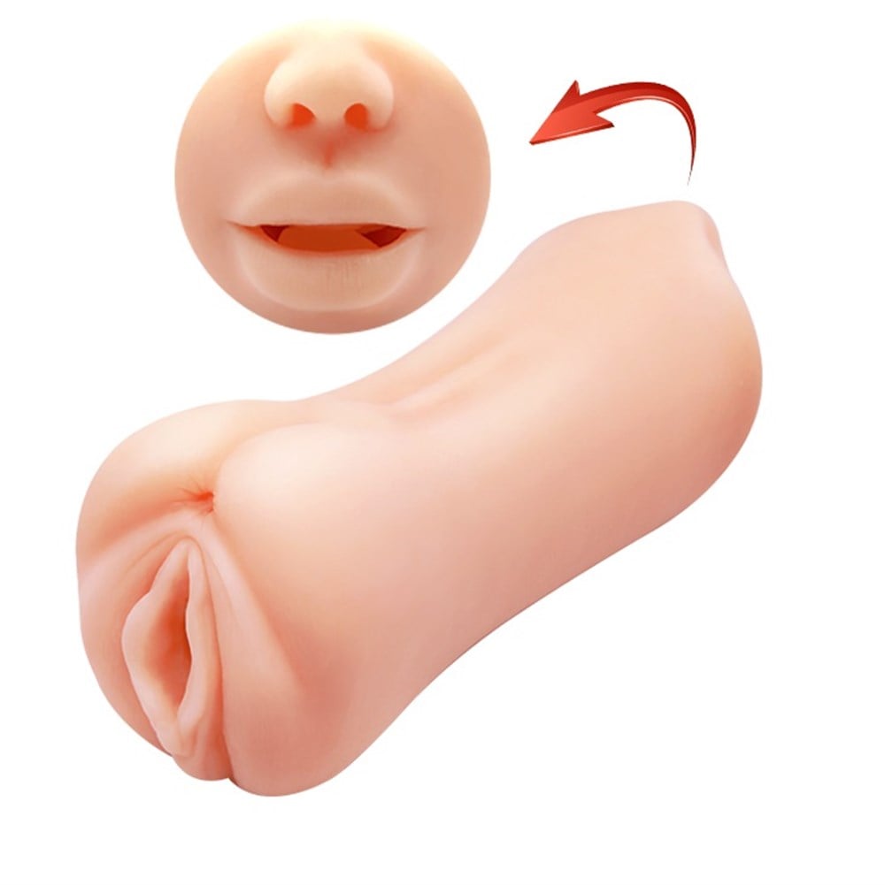3 Boyutlu Çift Taraflı Suni Oral & Vajinal Mastürbatör