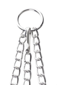 Metal Meme Kelepçesi & Penis Halkası Set – Gümüş, 60 cm