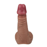 Özel Üretim Çift Katmanlı Kayar Deri Özellikli 21 CM Uzatmalı Dolgulu Testis Boşluklu Realistik Dokulu Penis Kılıfı