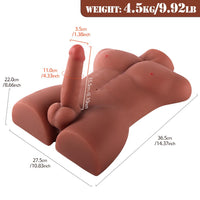 Anal Girişli 16 CM Yapay Penis Erkek Zenci Realistik Manken Yarım Vücut Manken Dildo Melez Doku 